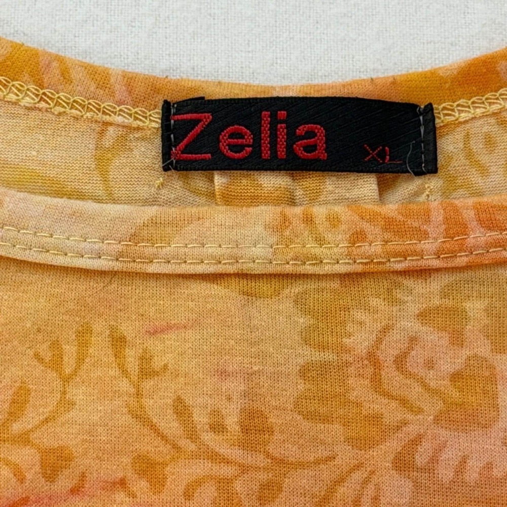 Vintage Y2K Zelia Burnout Floral Tunic Top Long Sleeve Artsy Campus Fairycore XL - Picture 5 of 16